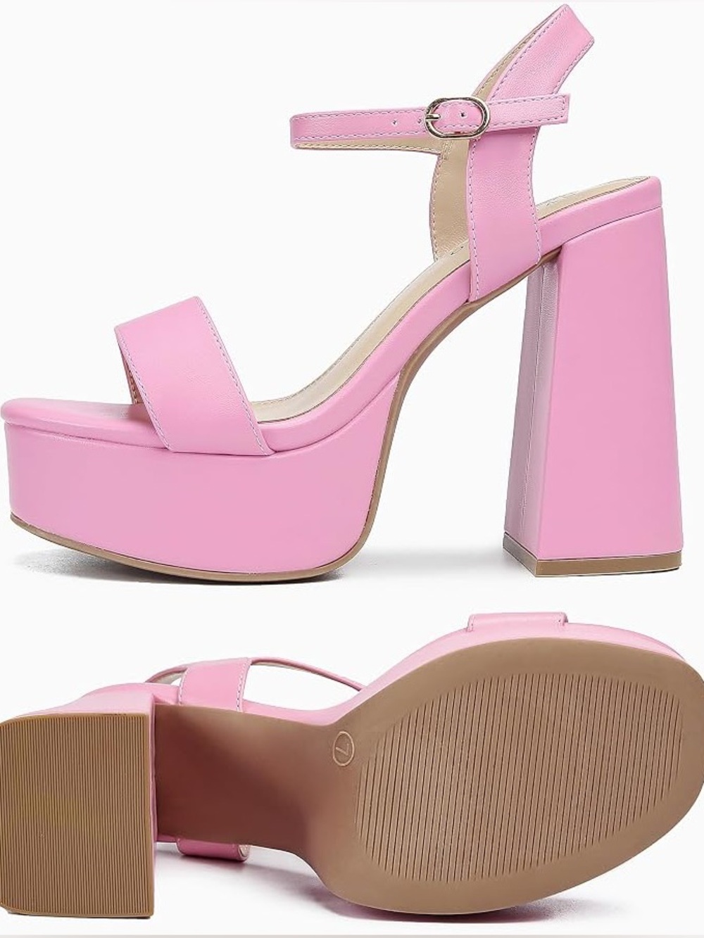 Bubblegum pink platform sandals - NWOT, size 8